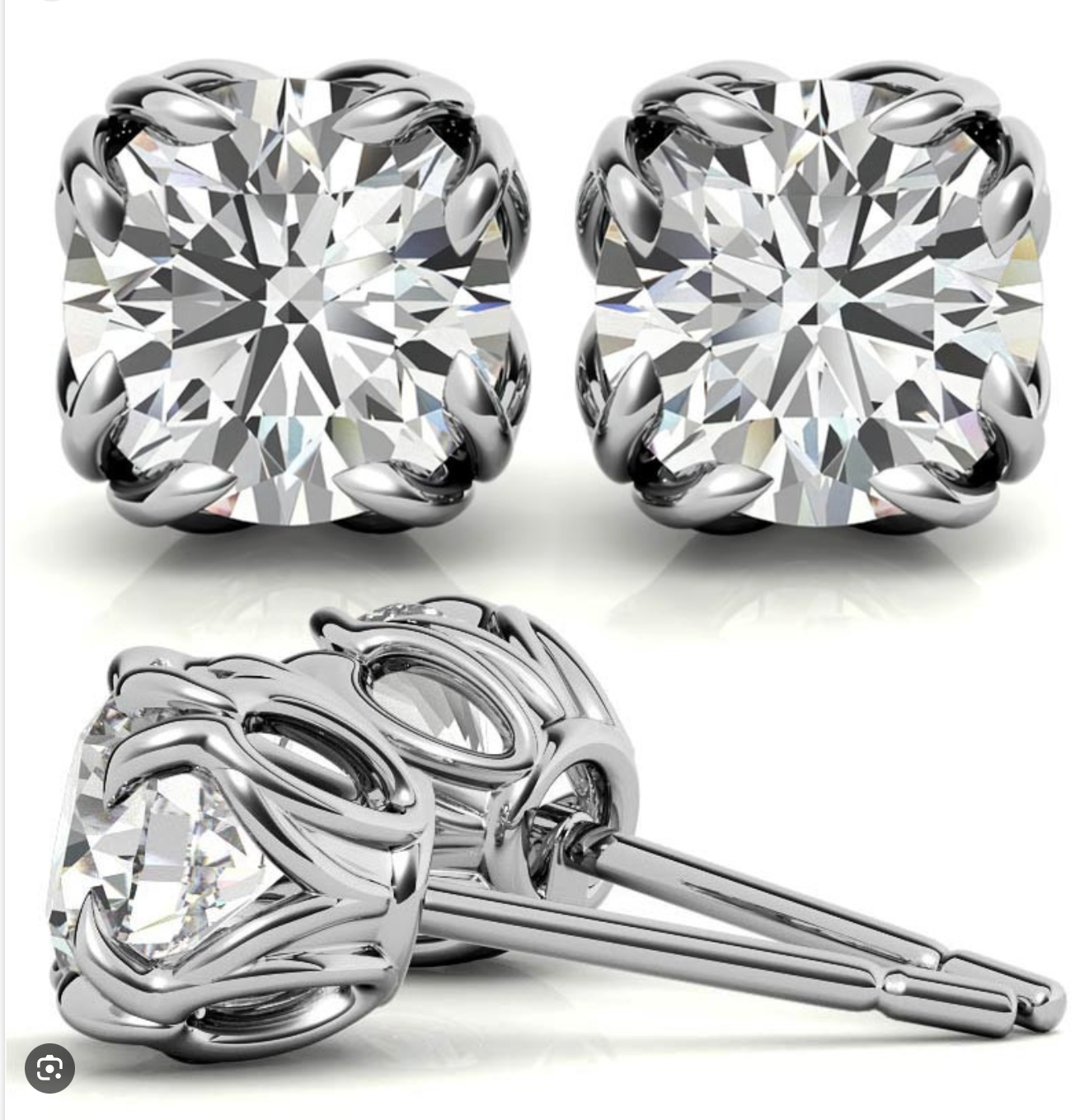 DEF White Moissanite Stud Earrings vvs (6mm)