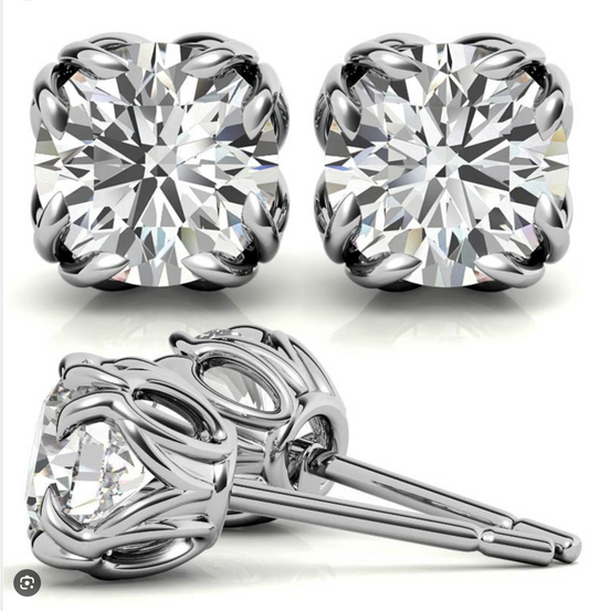 DEF White Moissanite Stud Earrings vvs (6mm)