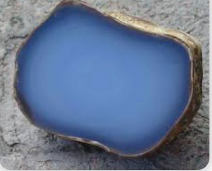 Boho Design Blue Chalcedony Statement Ring With Organic Texture Sterling Silver