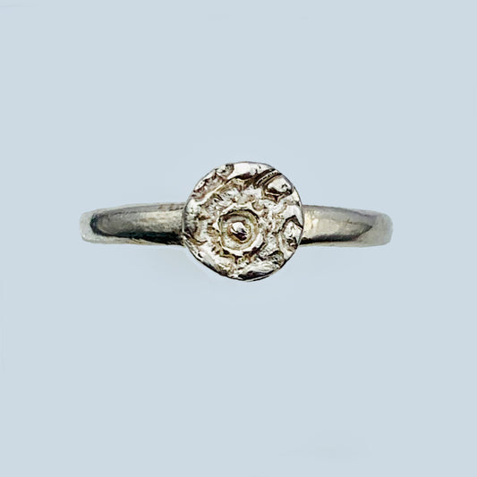 Fine Silver Clay .999 Stacking Rings with Textured adornment