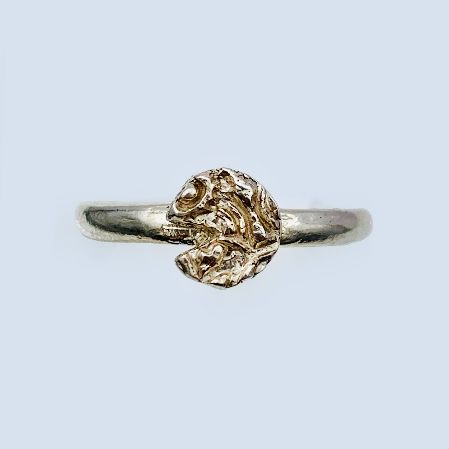 Fine Silver Clay .999  Stacking Rings with Textured adornment