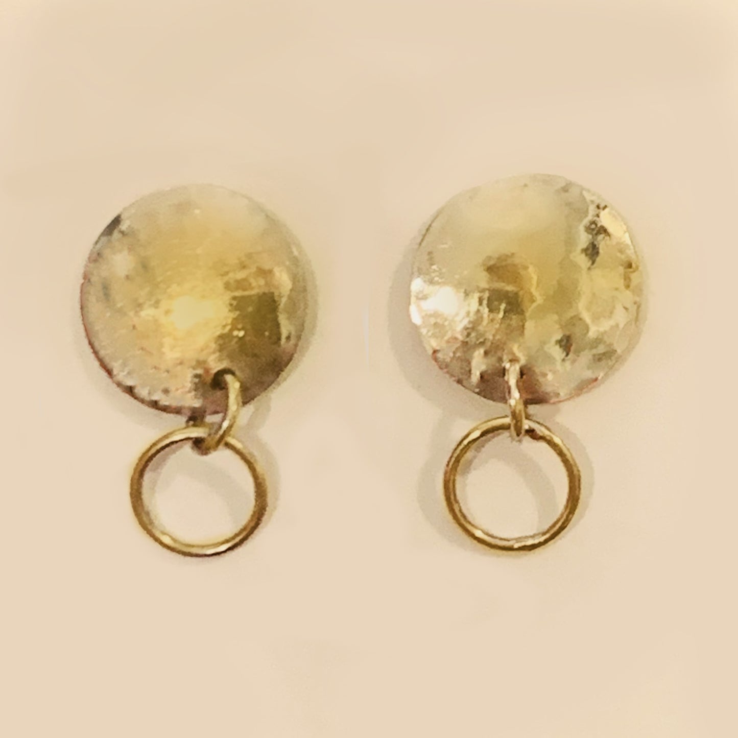 Gold-Filled Hammered Round Stud Earrings