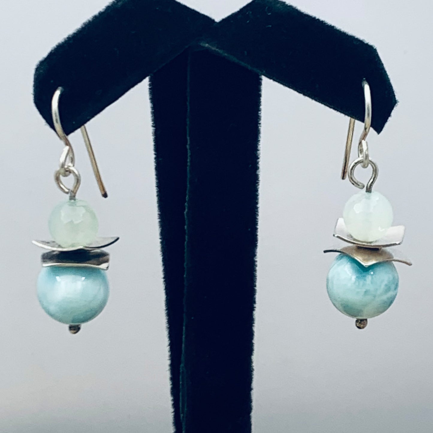 Ocean Breeze Larimar and Aquamarine Drop Earrings