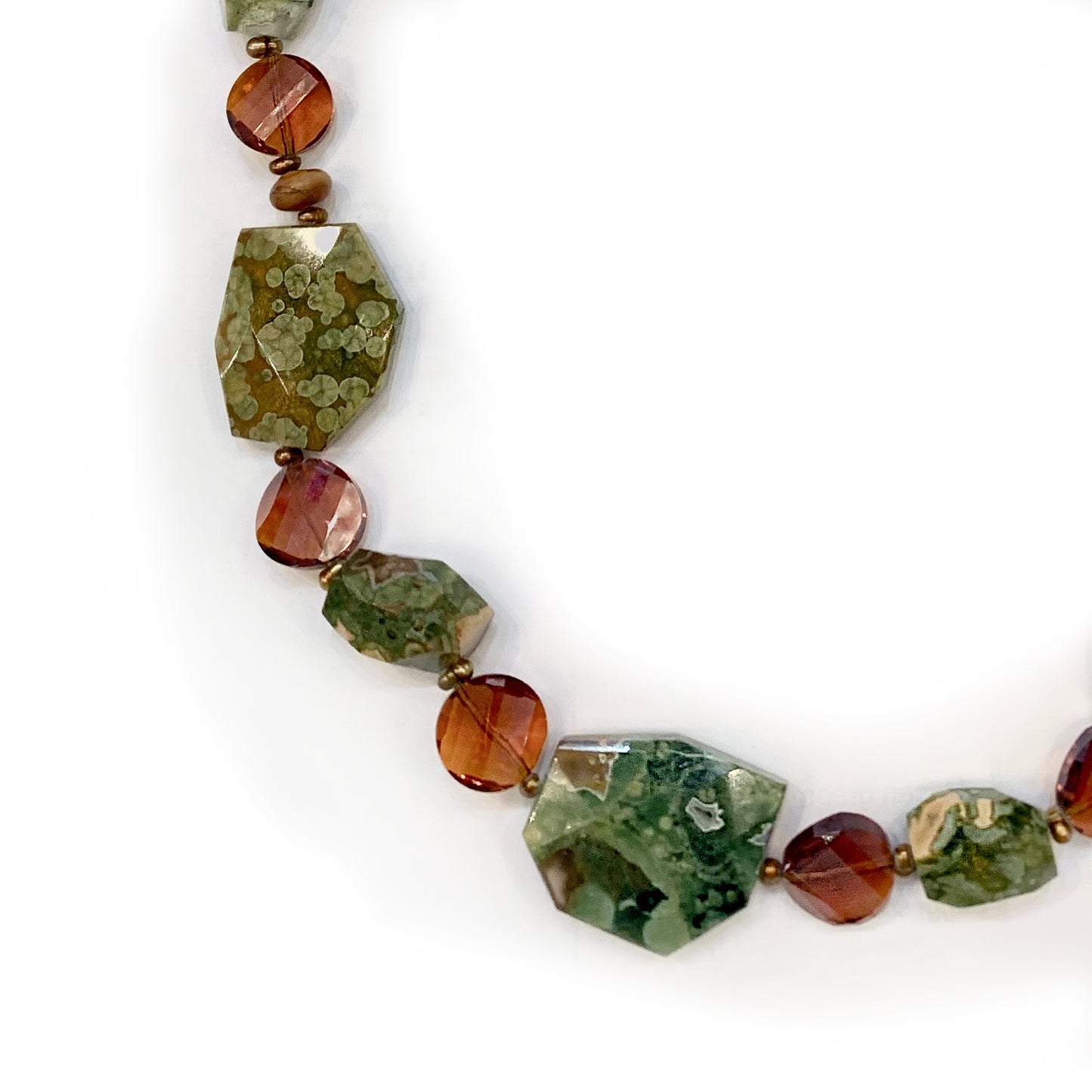 Handcrafted 20" African Green Jasper Beaded Necklace