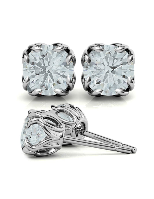 Brilliant Pale Blue Moissanite  Stud Earrings (6mm)