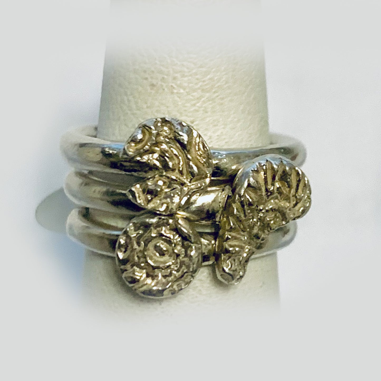 Fine Silver Clay .999  Stacking Rings with Textured adornment