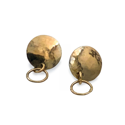 Gold-Filled Hammered Round Stud Earrings