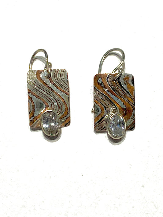 Echoes of Earth Mokume Gane Earrings